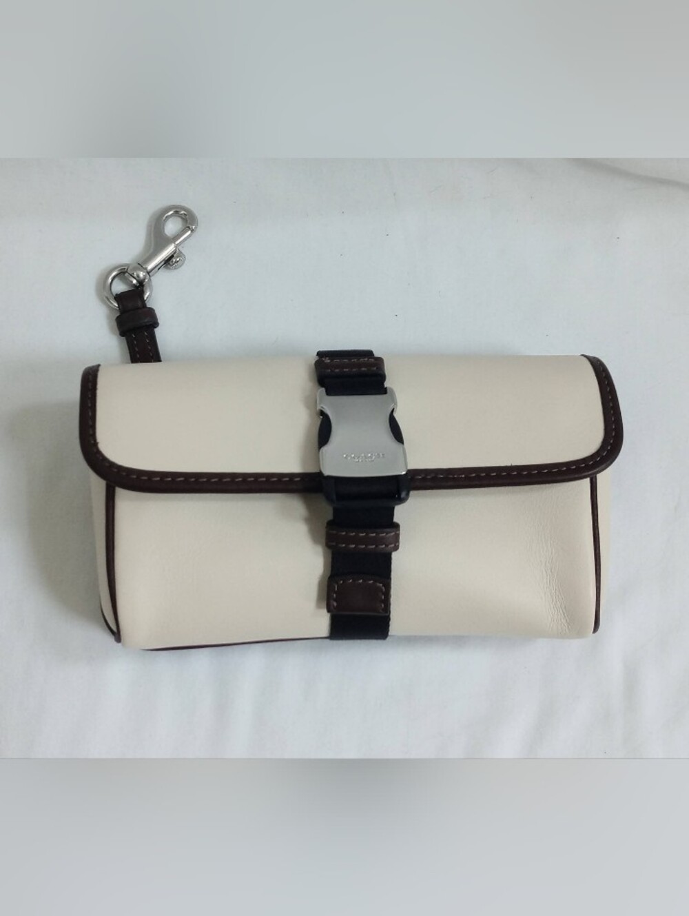 Coach Leather Racer Pouch Chalke Maple